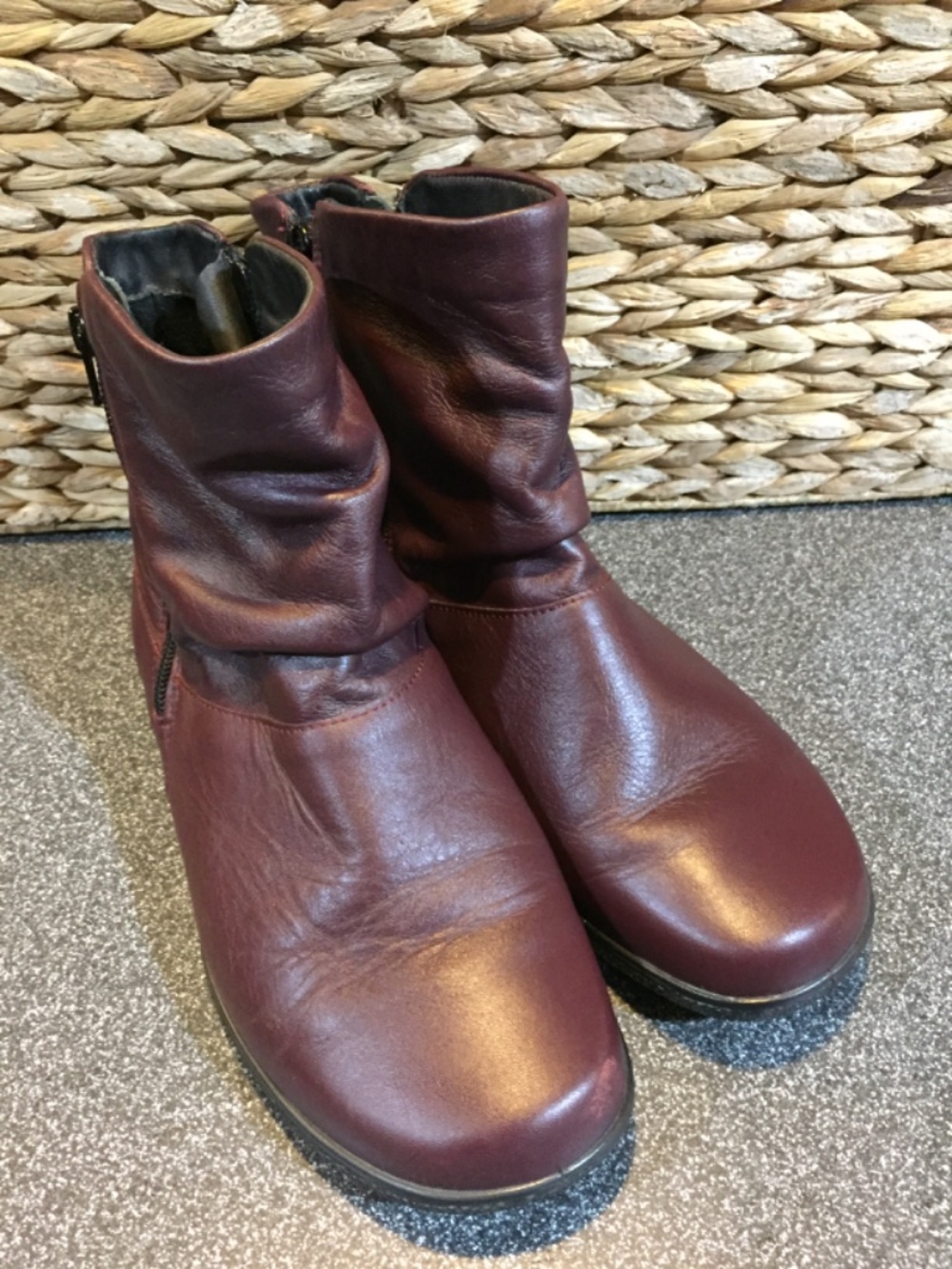 Hotter Burgundy Zip Ankle Boots - Picture 5 of 13